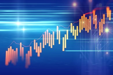 financial stock market graph on technology abstract background 

