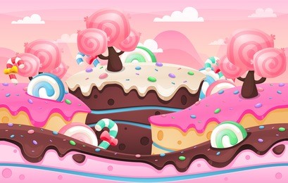 candy land image illustration for video game background