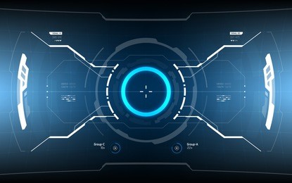 futuristic head-up display elements design. science fiction technology screen