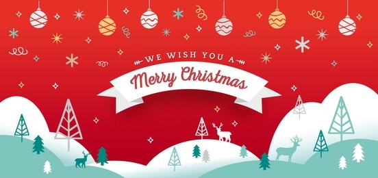merry christmas banner vector concept