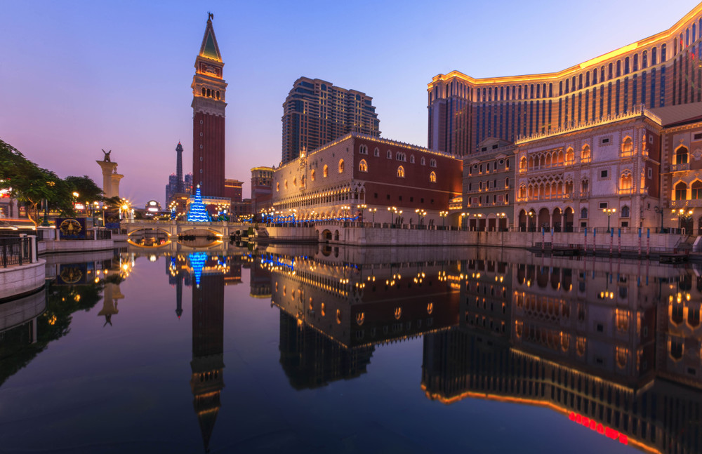 the venetian urban landscape night traffic in macau 