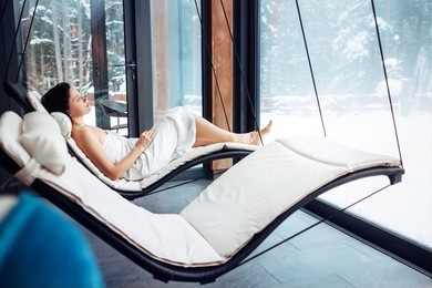 woman relax in welness zone 