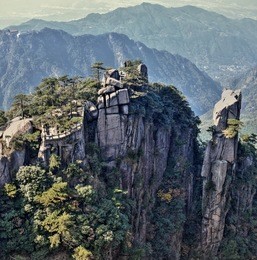 mount jiuhua, nine glorious mountains, is one of the four sacred mountains of chinese buddhism located in qingyang county in anhui province in china.  