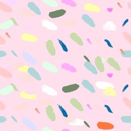 artistic confetti seamless pattern with simple hand drawn abstract textures. creative unusual colorful background. contemporary  art. vector