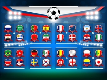 vector illustration of national flag for soccer tournament championship