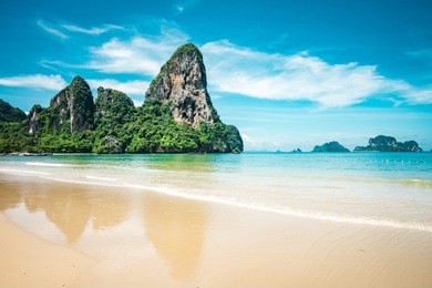 beautiful railay beach in krabi province, thailand