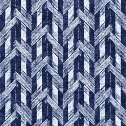 abstract herringbone motif in white and indigo shades. seamless pattern.