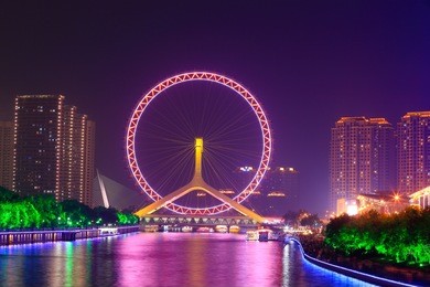ferris wheel, in tianjin, china 
