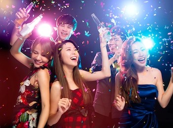 young group enjoying party and having fun