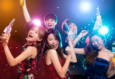 young group enjoying party and having fun