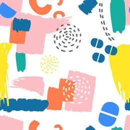 hand drawn abstraction. bright vector seamless pattern