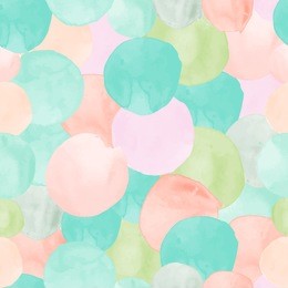 vector watercolor circles seamless pattern (tiled). retro hand drawn circles ornament. round shapes pattern. round shapes. painted ornament. grunge colorful rounds shapes.