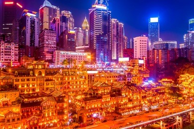 chongqing diaojialou hongyadong night