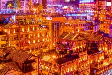 chongqing diaojialou hongyadong night