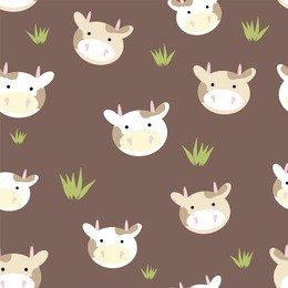 seamless texture of a cow pattern for packaging paper, baby
clothing, fabric, vector illustration