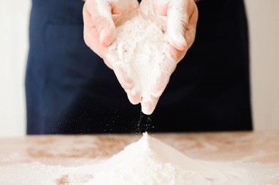 chef preparing dough - cooking process
