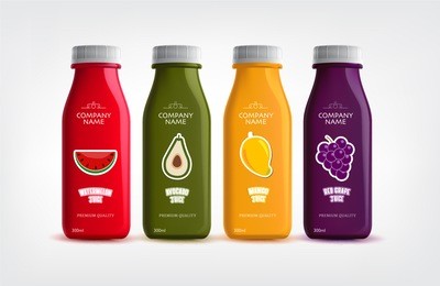 healthy juices in white background. vector eps