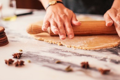 a process of cooking christmas cookies