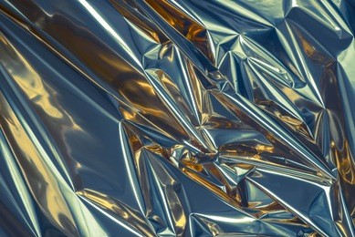 silver  color folded metallic foil abstract bacgkground