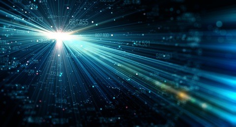 data transmission channel. motion of digital data flow. transferring of big data. 3d rendering/transfer and storage of data sets