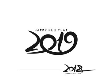 happy new year 2019 text design  patter, vector illustration.