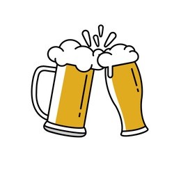   vector illustration of toasting beer mug and beer glass isolated on white.vector