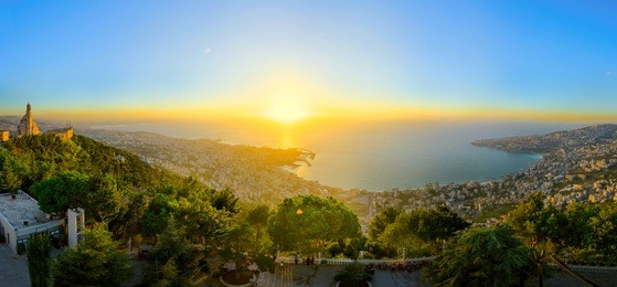 image from lady of lebanon monument.sunst panorama.top of the haris hill.maria.