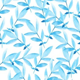 watercolor leafs seamless pattern