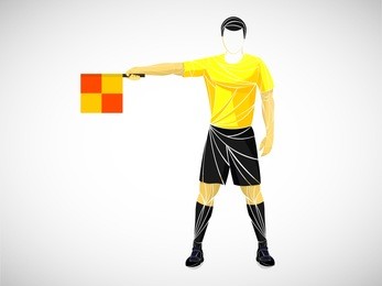judge, referee soccer yellow vector