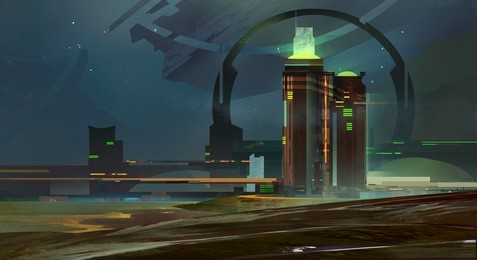 painted night a fantastic city skyline