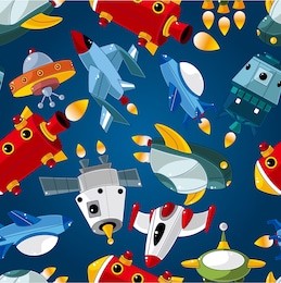 seamless spaceship pattern