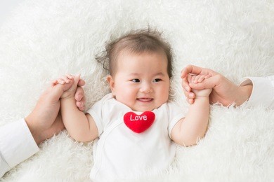 baby and parents