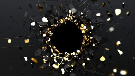 abstract of cracked surface. 3d render background with broken shape. wall destruction. 3d illustration