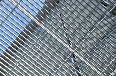 abstracted architectural lines of industrial structure. aluminium ceiling grill ventilation of modern building
