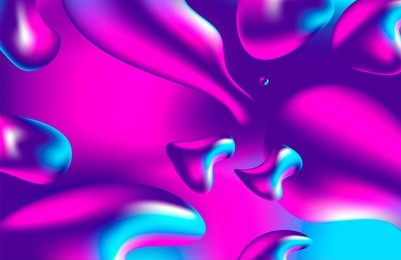 background multicolored abstract vector holographic gradient 3d background with figures and objects for web, packaging, poster, billboard, advertisement, cover, brochure, collage, wallpaper, presentat