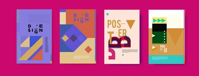colorful geometric poster and cover design. minimal geometric pattern gradients backgrounds. eps10 vector.