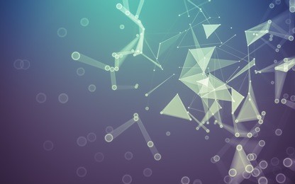 abstract polygonal space low poly dark background with connecting dots and lines. connection structure. 3d rendering