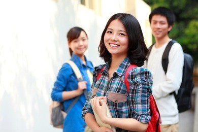 college university student in campus