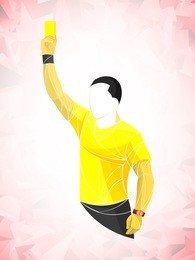 soccer referees, football referees on geometry background