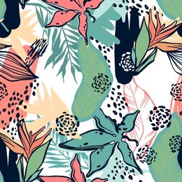 jungle abstraction. tropical leaves and plants