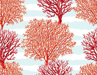 beautiful seamless vector tropical pattern with  corals. perfect for wallpapers, web page backgrounds, surface textures, textile.