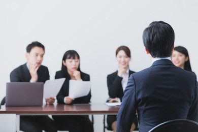 people of having an interview. job hunting concept.