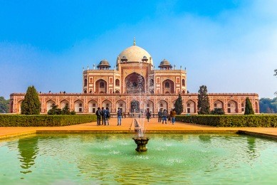 humayun's tomb in delhi, india. this is a famous tourist place in delhi.