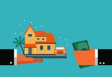 mortgage concept. money and house. saving and investing money concept. future financial planning concept. insurance, credit cards, mortgages and banking service