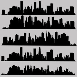 the silhouette of the city in a flat style. modern urban landscape.vector illustration