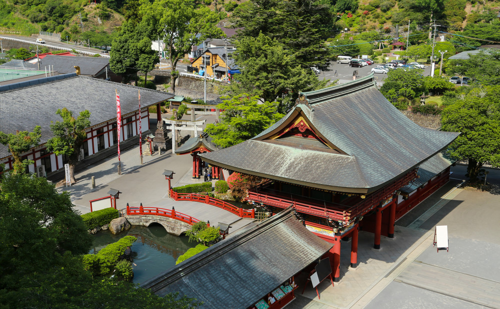 view of yutoku inari shrine from the hill in saga, tokyo