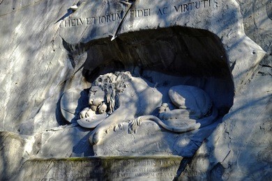 lion monument in luzern, switzerland.
