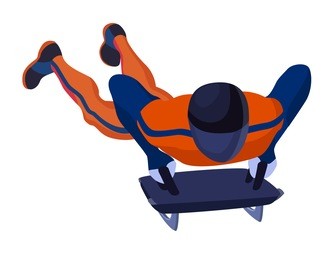 vector skeleton sportsman winter sport isolated on white 