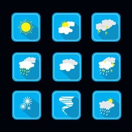 forecast weather icons set
