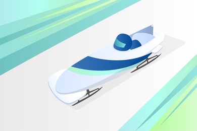 winter sports illustration. bobsleigh.
